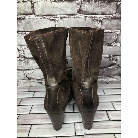 N.D.C. Made by Hand Brown Suede Leather Heel Ankle Boots Shoes Women Sz 39EU/8.5 - Picture 9 of 16